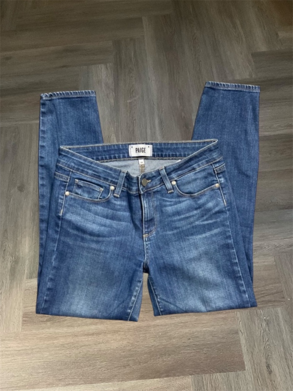 PAIGE Verdugo Crop Slim Stretch Mid Rise‎ Denim Jeans Womens 28 Blue Preppy Boho